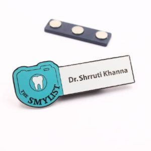 Name tags with logo, magnets, and pins from the best badge makers in Delhi India.